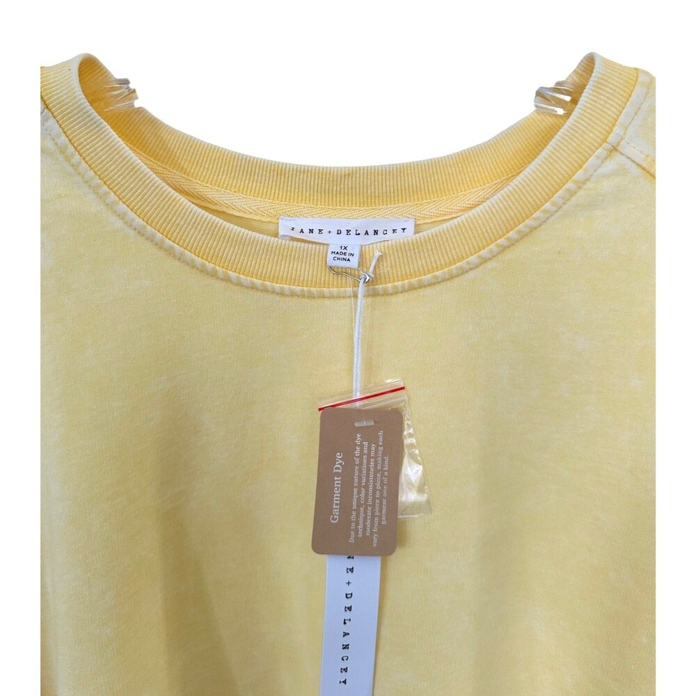 Jane & Delancey Women's Garment Dye Blouse Top Long Sleeve Plus Size 1X Yellow - Picture 3 of 8